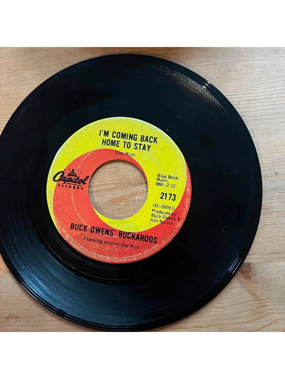 Buck Owen's Buckaroos - I'm coming Back Home to Stay/I can't Stop 45rpm VG+ R05